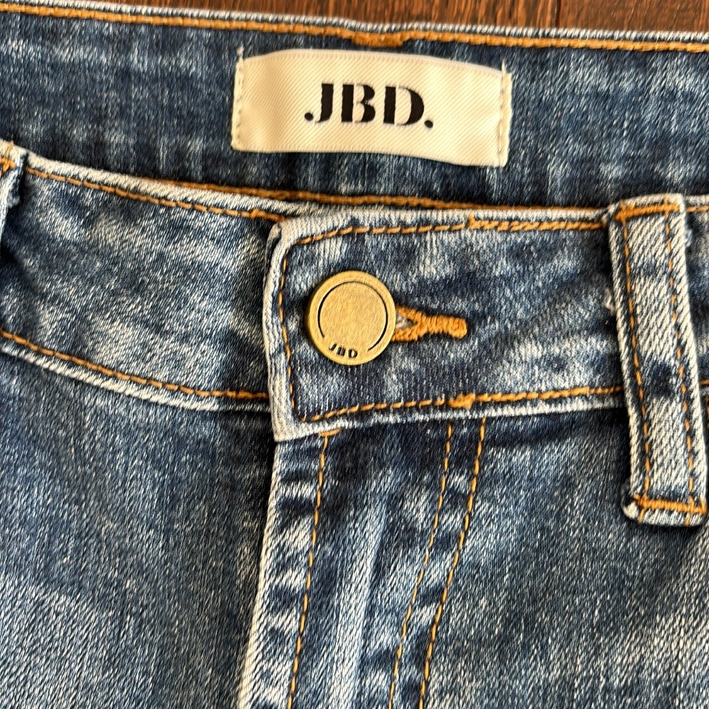 Distressed Star-Patterned Blue Jeans - Picture 4 of 6